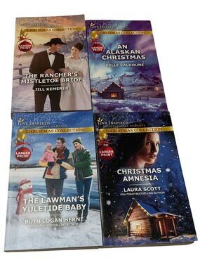 Love Inspired Christmas Collection Larger Print Lot Of 4 Inspirational Romance